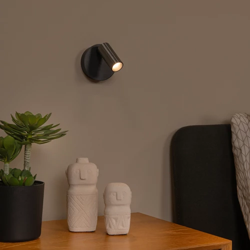 Lucide TONI - Oplaadbare Wandspot / Wandlamp - Accu/Batterij - Ø 8,1 cm - LED Dimb. - CCT - 1x2W 2700K/4000K - Magnetisch - Grijs ijzer - sfeer 1